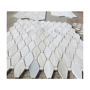 Long Octagon Marble Mosaic Tiles with Dots