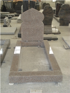 Poland Design Natural Granite Tombstone with Kerbs