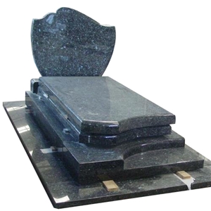 Poland Style Blue Granite Tombstone