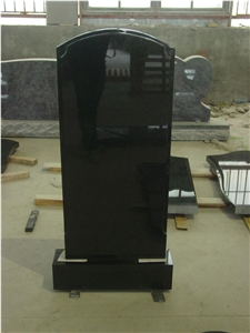Russian Style Absolute Black Granite Headstone