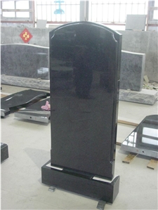 Russian Style Absolute Black Granite Headstone