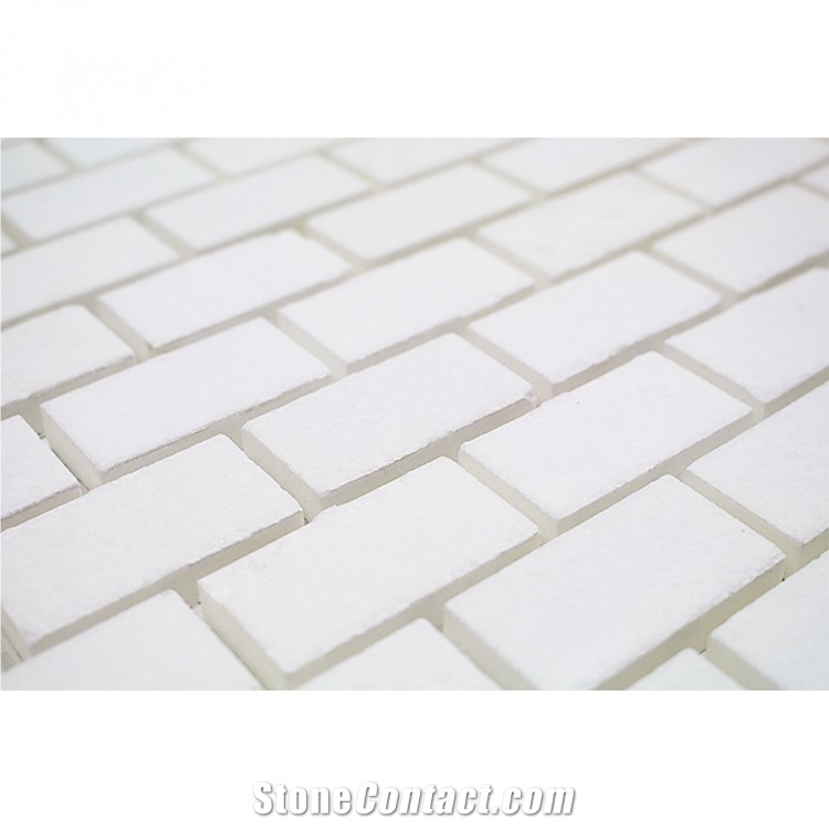 Subway Thassos White Marble Mosaic Tile
