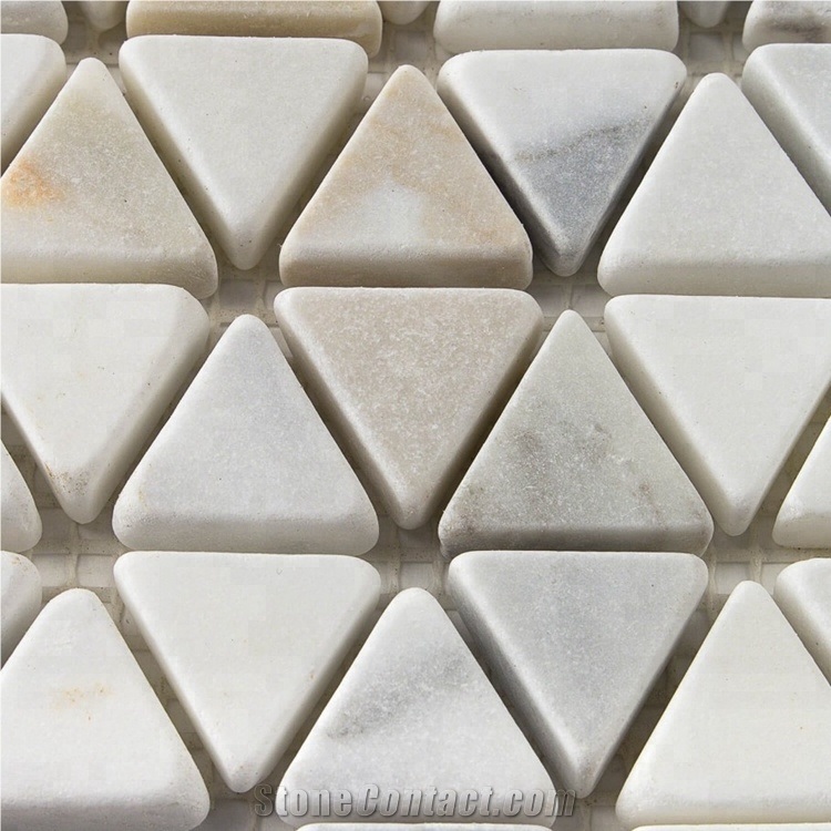 Triangle Marble Mosaic Tile for Bathroom from China