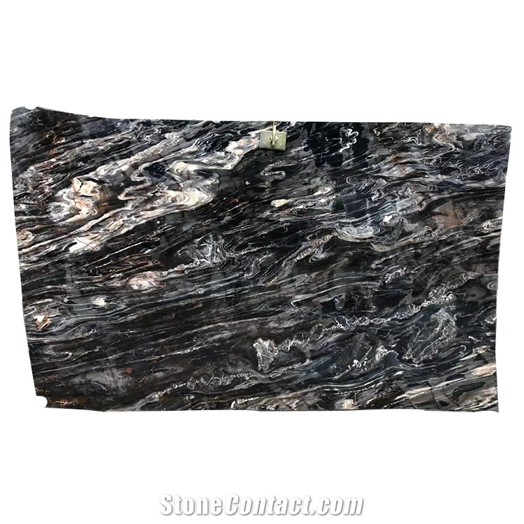 Mystic River Natural Black Marble Stone Slab Tiles