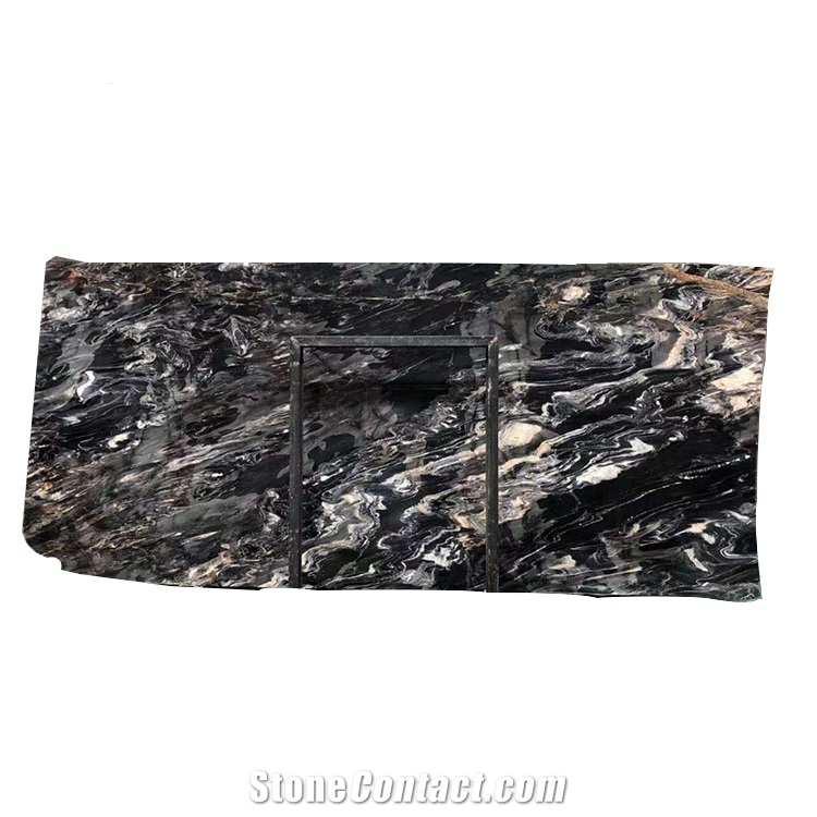 Mystic River Polished Black Marble Stone Slabs