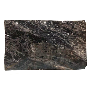 Natural Stone Black Marble Slab Mystic River Black