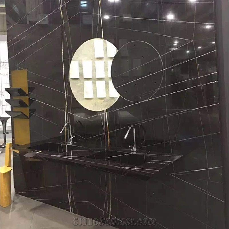 Nero Laurent Black Gold Marble for Wall and Floor