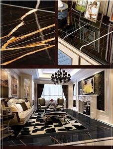 Nero Laurent Black Gold Marble for Wall and Floor