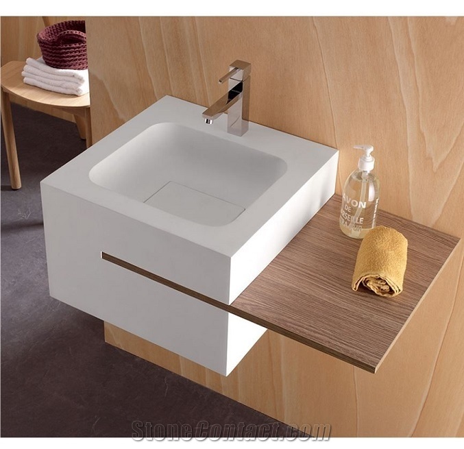 White Corian Solid Surface Sink