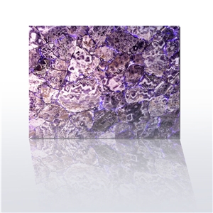 Amethyst Gemstone Tile Backlit Semi Precious Stone