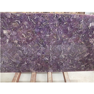 Backlit Purple  Amethyst Slab  Semiprecious Stone Slabs