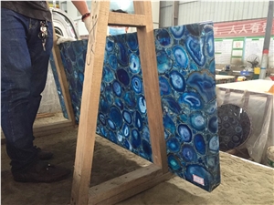 Blue Agate Semiprecious Stone Slabs Manufacturer China