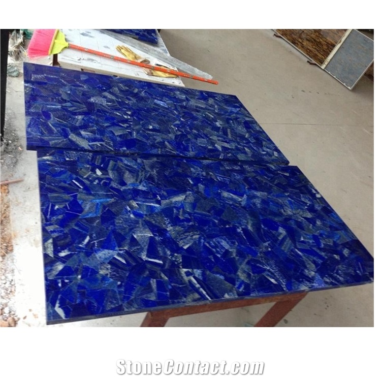Blue Lapis Lazuli Slab Kitchen Tile