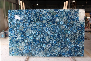 China Blue Agate Semi Precious Stone Slabs Supplier