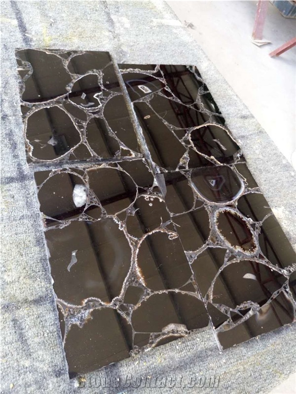 Brazil Elegant Agate Black Slab Panels