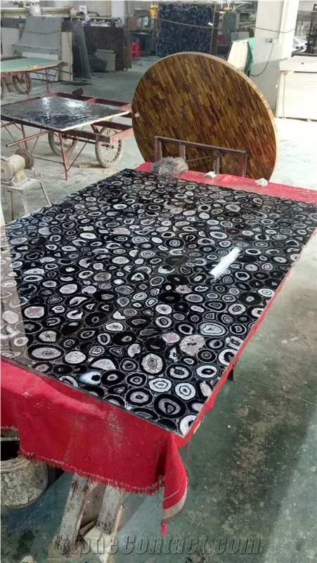 Brazil Solid Agate Black Tiles Panels Slabs
