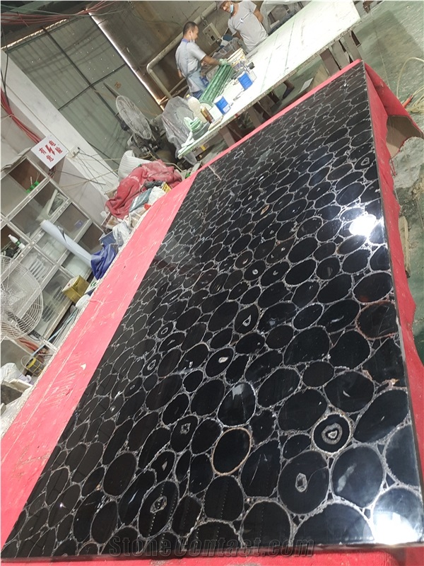 Brazil Solid Agate Black Tiles Panels Slabs
