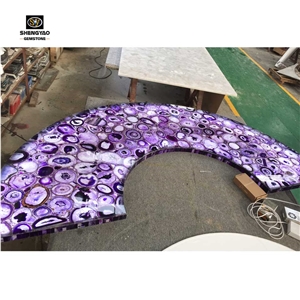 Custom Backlit Purple Agate  Semiprecious Stone Slabs