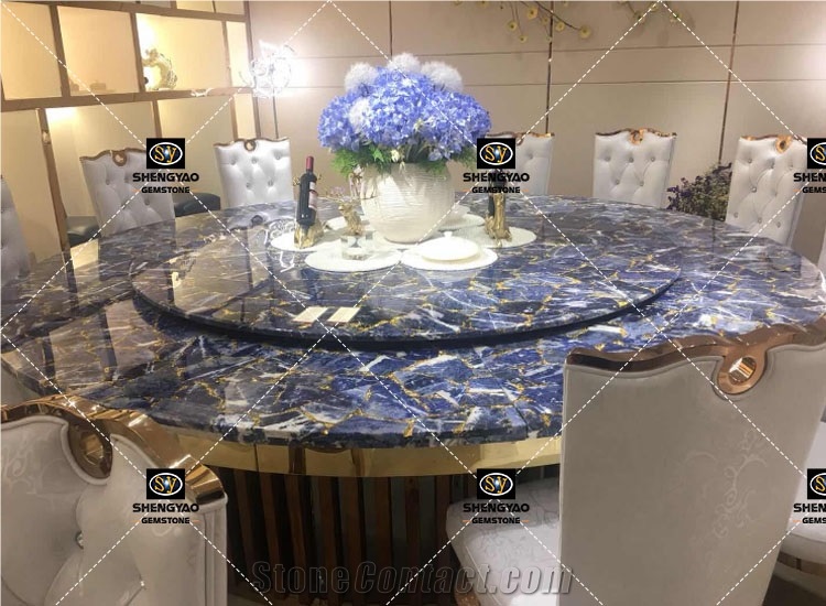 Custom Semi Precious Stone Dining Table Countertop