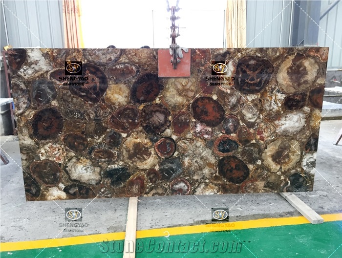 Custom Size Gemstone Slab Petrified Wood Slabs