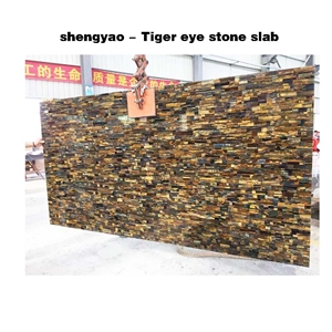 Feature Wall Blue&Yellow Tiger Eye Semiprecious Stone Slabs