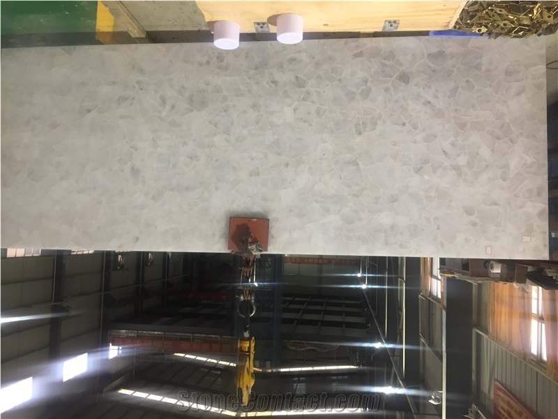Gemstone White Crystal Quartz Wall Panels