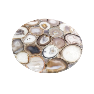 Gray Agate Gemstone Table Top for Sale