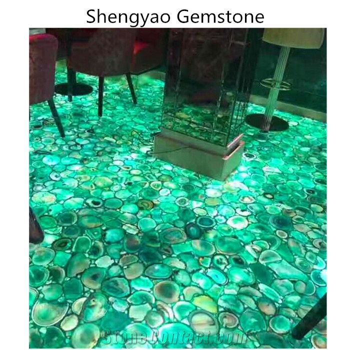 Green Agate Semi Precious Tiles