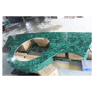 Green Luxury Malachite Semiprecious Stone Table Tops