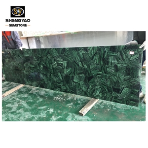 Kitchen Wall Decorating with Green Malachite Gem Stone