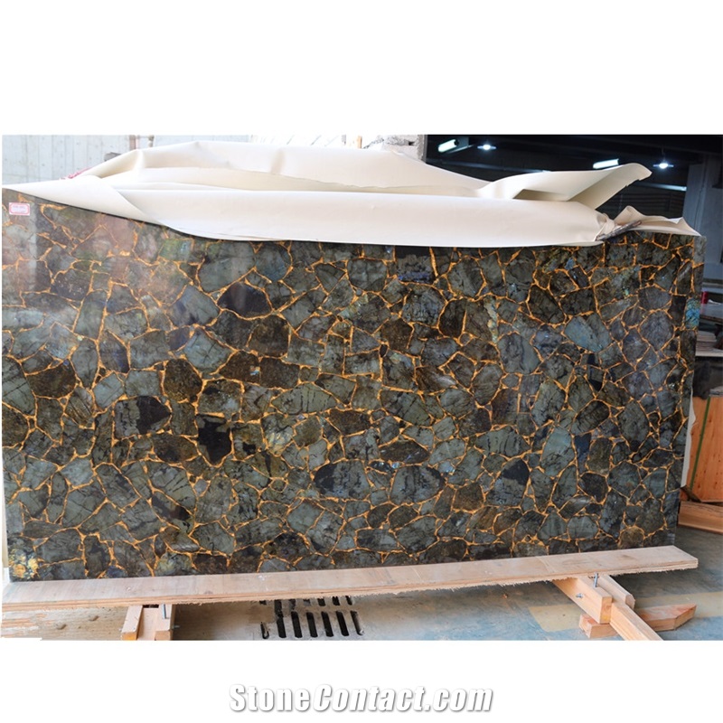 Labradorite Blue Granite Countertops Kitchen