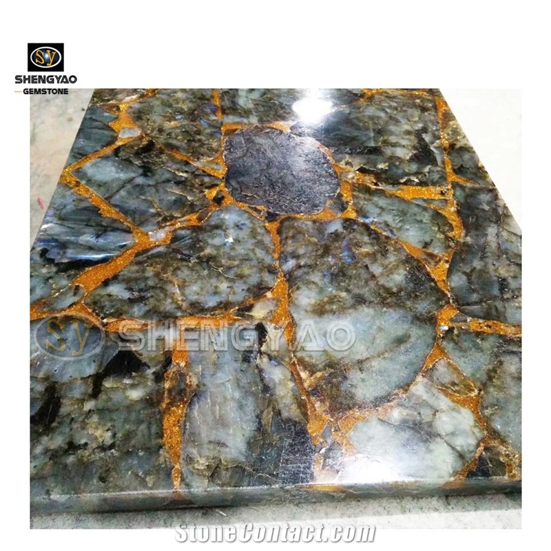 Luxury Composite Semi Precious Stone Slab for Sale