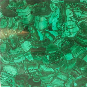 Natural Polished Green Malachite  Semiprecious Stone Tiles