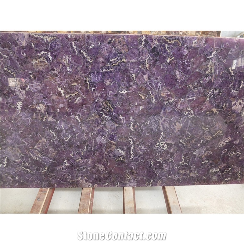 Purple Semi Precious Stone Amethyst Slab