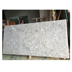 Quartz White Crystal Semiprecious Stone Slabs