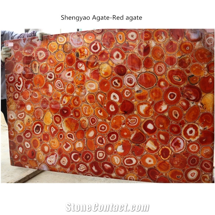 Backlit Red Agate Gemstone Slabs Manufacturer China