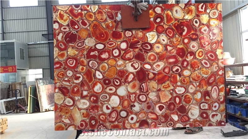 Red Agate Semi Precious Tiles