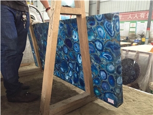 Semi Precious Blue Agate Stone Slab Price