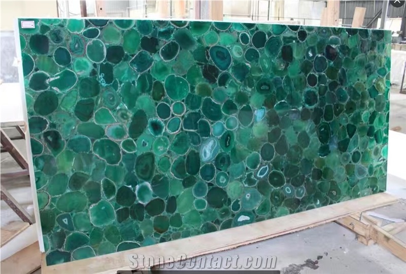 Semi Precious Stone Green Wall Slab