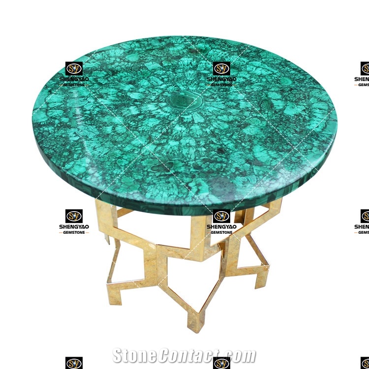 Semi Precious Stone Malachite Table Top