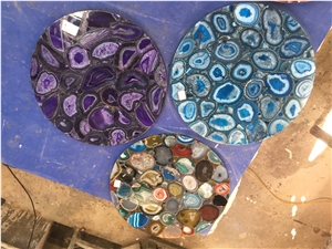 Semi Precious Stone Round Table Top