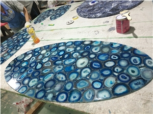 Semi Precious Stone Round Table Top