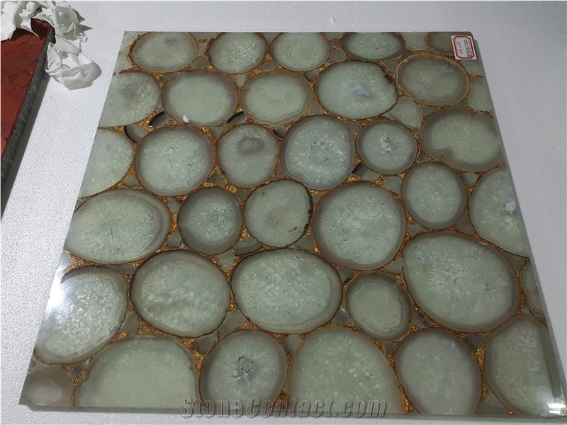 Semi Precious Stone White Agate Panels