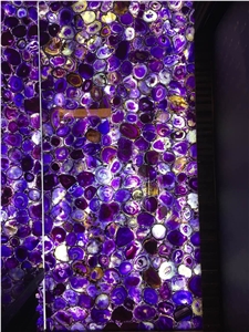 Semiprecious Stone Purple Agate Slabs