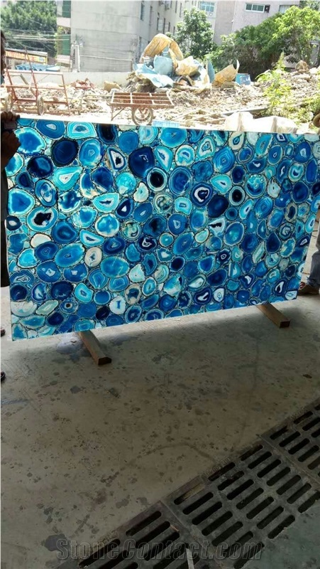 Translucent Panel Blue Agate Tile Blackit Slab