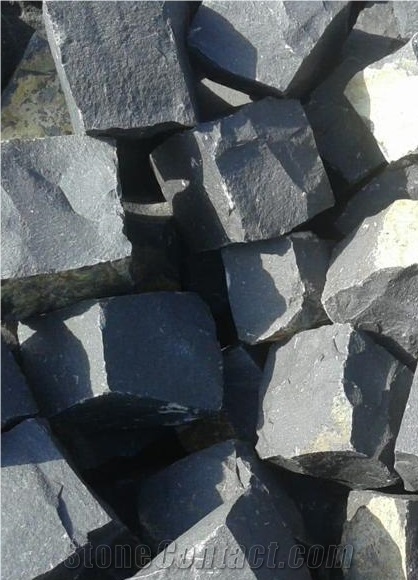 Basalt Cube Stone, Cobblestone, Paving Stone, Sett