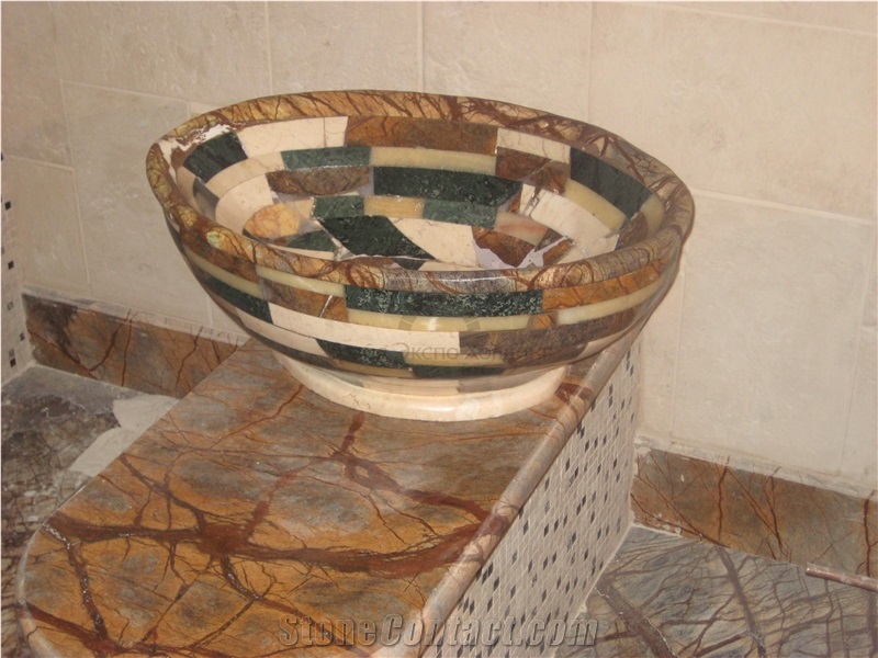 Marble Mosaic Wash Bowl