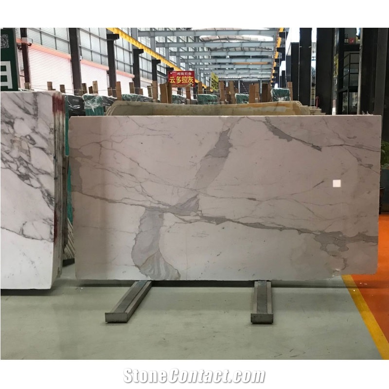 Italy Calacatta White Marble Slab and Tiles