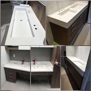 Custom or Standard Solid Surface Bathroom Tops