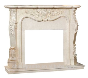 Indoor Good Quality White Marble Fireplace